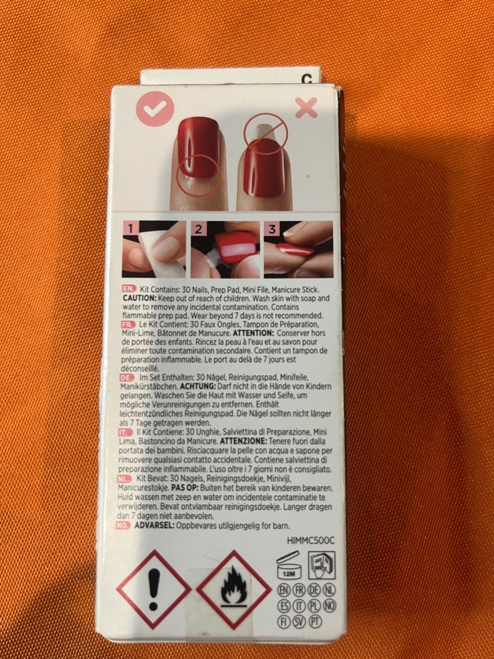 ♥️ imPRESS Women Makeup Press-On Nails - Black & grey  with Glitter - Picture 8 of 12